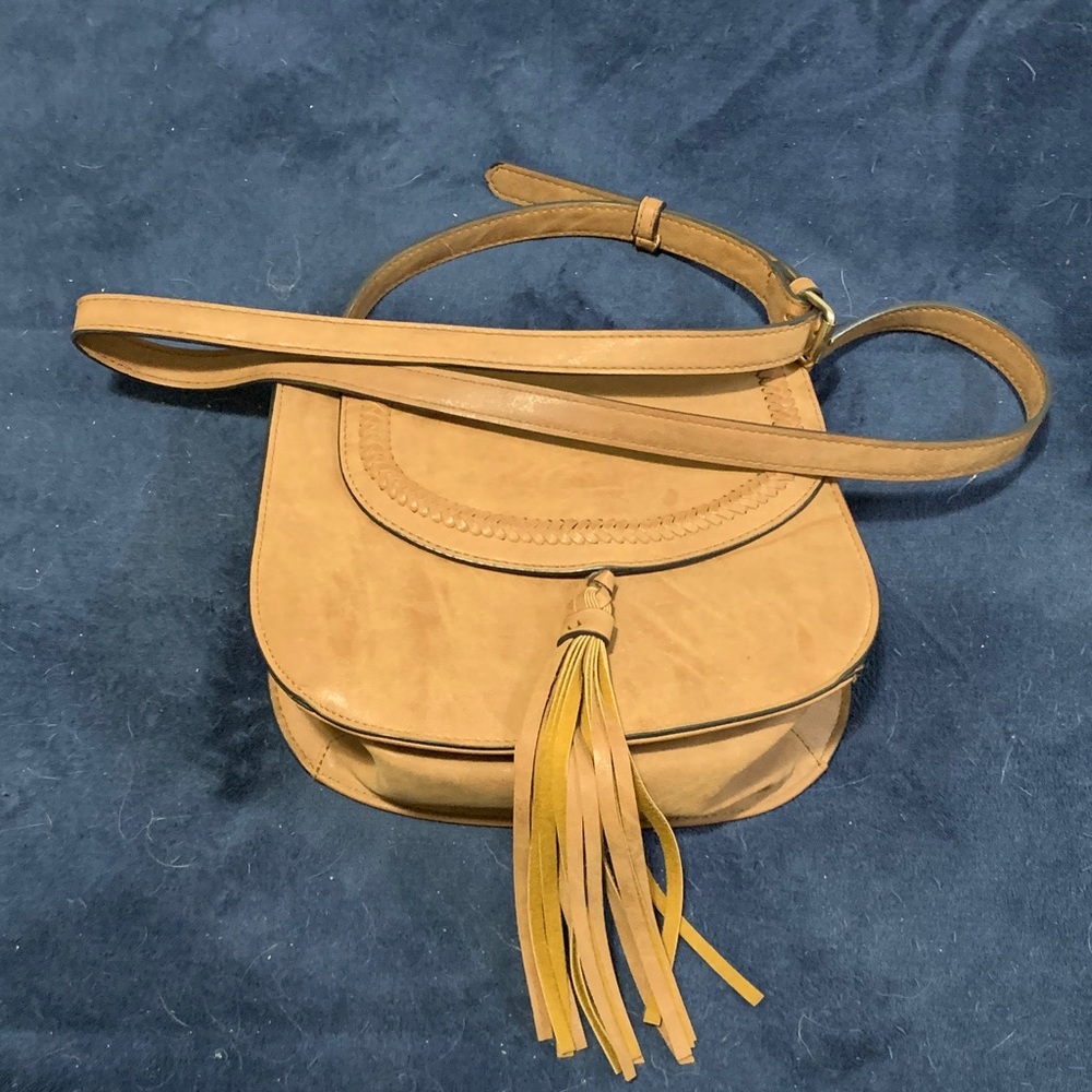 Faux Tan Leather Crossbody Bag - Picture 3 of 10